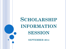 Scholarship information session - Pages