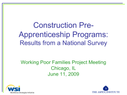 Construction Pre-Apprenticeship Programs: Results from …