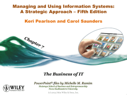 Chapter 3 - Strategic Use of Information Resources