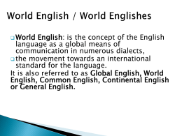World English / World Englishes