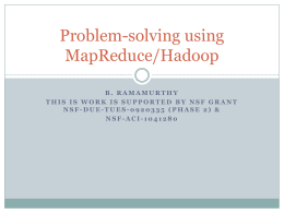 Problem-solving using MapReduce/Hadoop