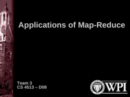 WPI - Applications of Map Reduce