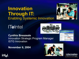Innovation Through IT: Enabling Systemic Innovation