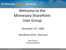 SharePoint 2010 Overview