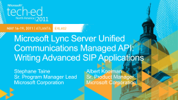 EXL402: Microsoft Lync Server Unified Communications