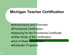 Michigan Teacher Certification