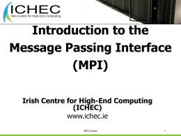 Introduction to the Message Passing Interface (MPI)
