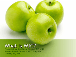 What is WIC? - University of Arizona Department of …