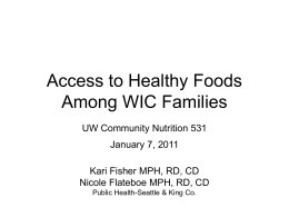Access to Healthy Foods Among WIC Families