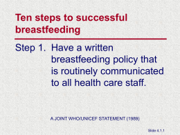 Ten steps to successful breast-feeding