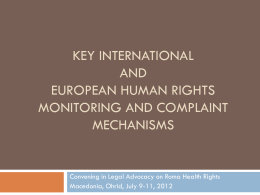 International and European human rights complaint …