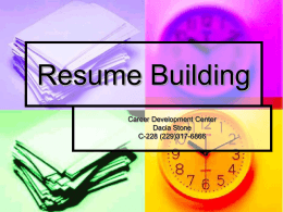 Resume Building - Darton State College