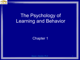 The Psychology of Learning and Behavior