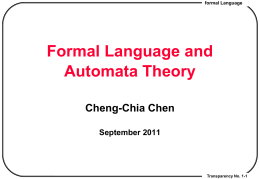 Chapter #1: Introduction Formal Logic September 1996