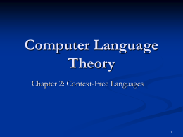 Computer Language Theory