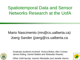 Spatiotemporal Data and Sensor Networks Research at the