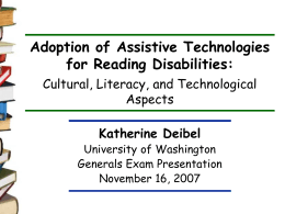 Adoption of Assistive Technologies for Reading