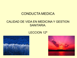 CONDUCTA MEDICA CALIDAD DE VIDA EN MEDICINA Y …