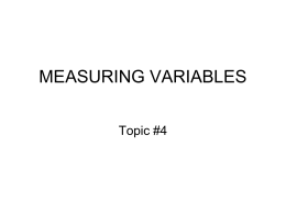 Measuring Variables - University of Maryland, Baltimore …