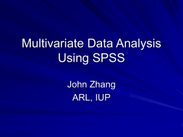 Multivariate Data Analysis Using SPSS