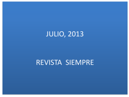 JULIO, 2013 REVISTA SIEMPRE