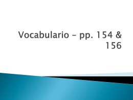 Vocabulario – pp. 154 & 156