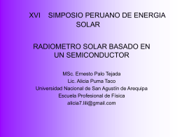 XVI SIMPOSIO PERUANO DE ENERGIA SOLAR