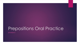 Prepositions Oral Practice