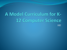 A Model Curriculum for K
