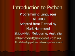 Introduction to Python, COM and PythonCOM