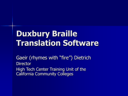 Duxbury Braille Translation Software