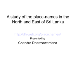 A study of the place-names in the North and East of Sri …
