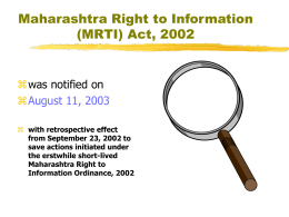 Maharashtra Right to Information Act