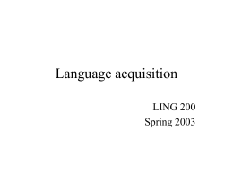 Language acquisition - University of Washington