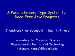 Race Free Java - Massachusetts Institute of Technology