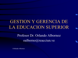 GESTION Y GERENCIA DE LA EDUCACION SUPERIOR