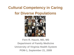 Cultural Competency in Caring for Diverse Populations