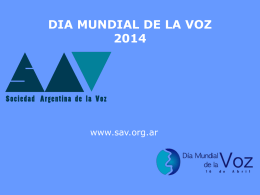 Diapositiva 1 - SAV – Sociedad Argentina de la Voz