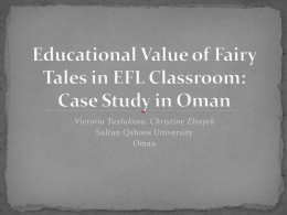 Short Stories and Fairy Tales in EFL Classroom