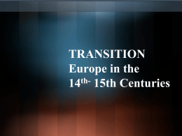 Transition Europe in the 14th Century