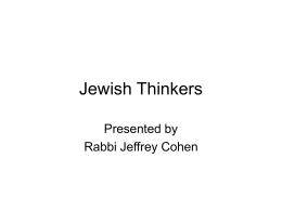 Jewish Thinkers - John Paul College