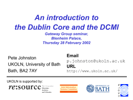 An introduction to Dublin Core and the DCMI