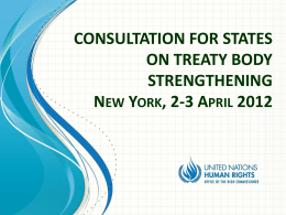 CONSULTATION FOR STATES ON TREATY BODY …