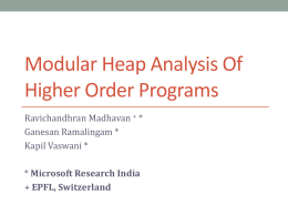 Modular HEAP Analysis of higher order programs