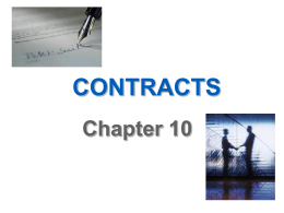 Business and the Law of Contracts-