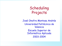 Scheduling Projects