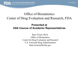 The Roles of Stat at CDER/FDA
