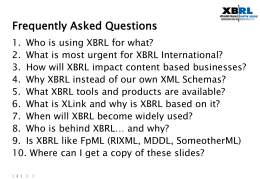 XBRl - Frequently Asked Questions