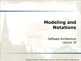 Modeling and Notations - Software Architecture