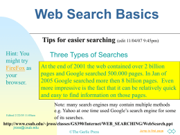 Basics of web searches - California State University